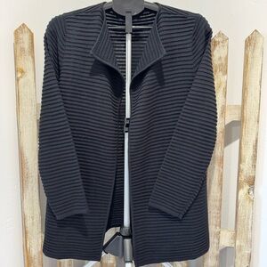 Talbots Black Modern Ottoman Cardigan, Size Large Petite
